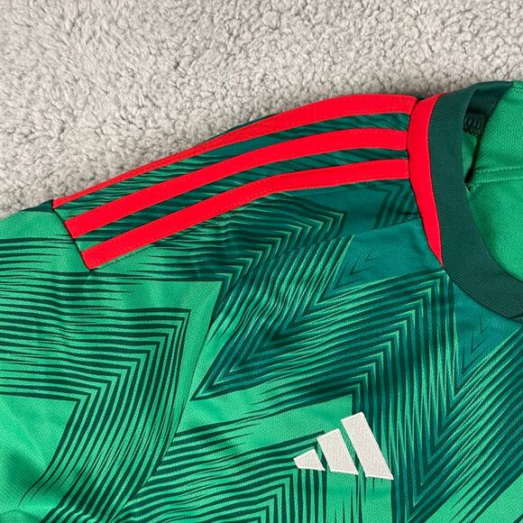 Adidas Men's Medium Green Mexico 2022 Short Sleeve Home Soccer Jersey HD6899 - Picture 13 of 14